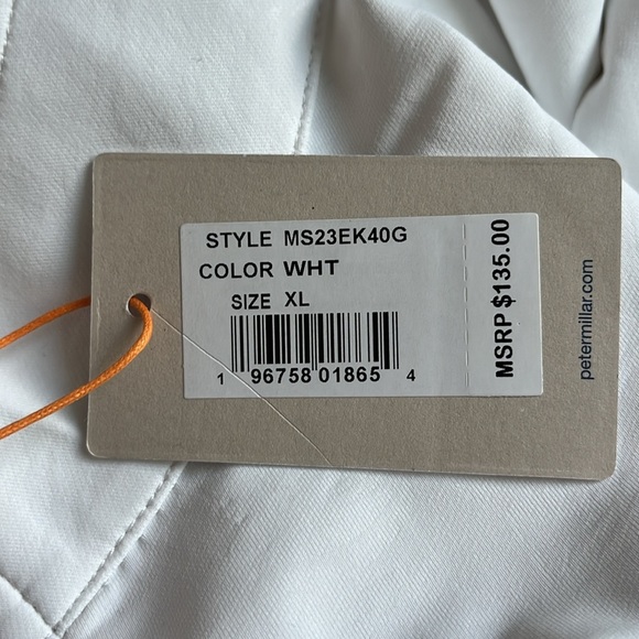 Peter Millar Men's White Perth Frondescence Performance Q-Zip Pullover NWT $135 - Picture 5 of 9